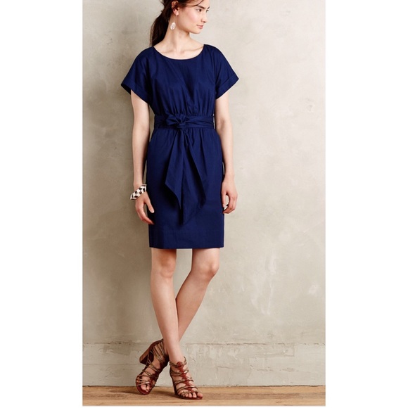 Anthropologie Dresses & Skirts - Anthropologie HD in Paris Navy Cotton Ribbon Dress